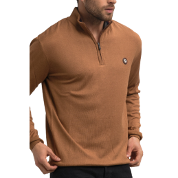 Pull 1/4 zippé FOBOS BEIGE