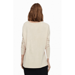 achat pull col v only femme beige ONLAMALIA L/S V-NECK PULLOVER CC KNT dos porte