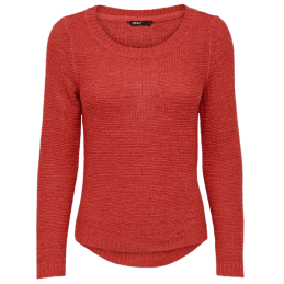 achat pull only femme rouge ONLGEENA XO L/S PULLOVER KNT NOOS face