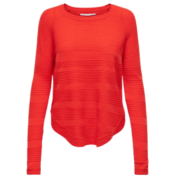 achat pulle onfly femme rouge petant ONLCAVIAR L/S PULLOVER KNT NOOS face