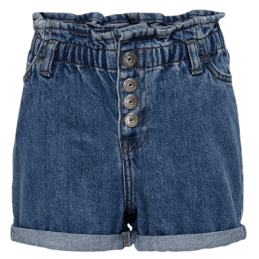 achat short en jean only fille KOGCUBA PAPERBAG SHORTS TAI CS face