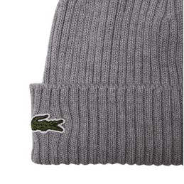 Achat bonnet Lacoste adulte CORE ESSENTIALS gris logo