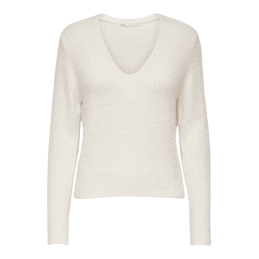 achat pull col v only femme ONLELLA PIUMO blanc face