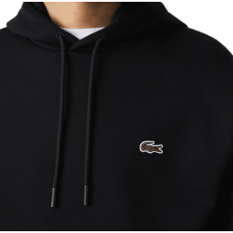 Sweat à capuche Lacoste homme CORE SOLID noir logo