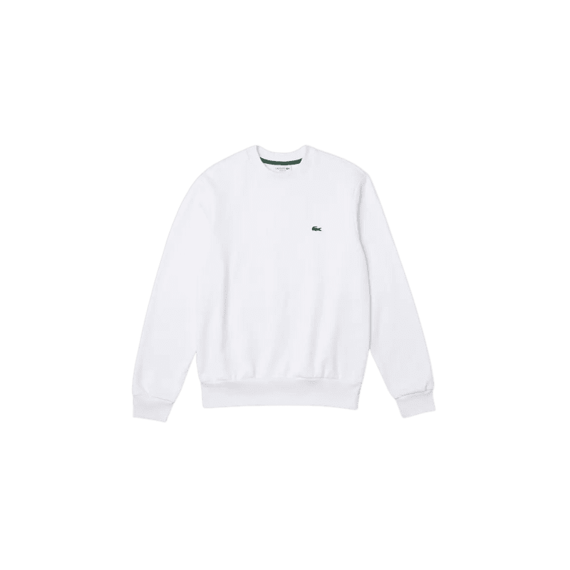Achat sweat col rond Lacoste homme CORE SOLID blanc face