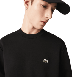 Achat sweat col rond Lacoste homme CORE SOLID noir logo