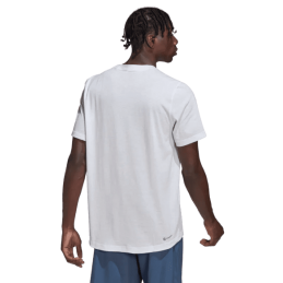 achat T-shirt de sport Adidas Homme D2M LOGO Blanc dos porte
