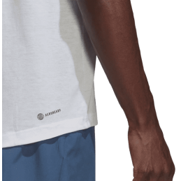 achat T-shirt de sport Adidas Homme D2M LOGO Blanc detail aeroready