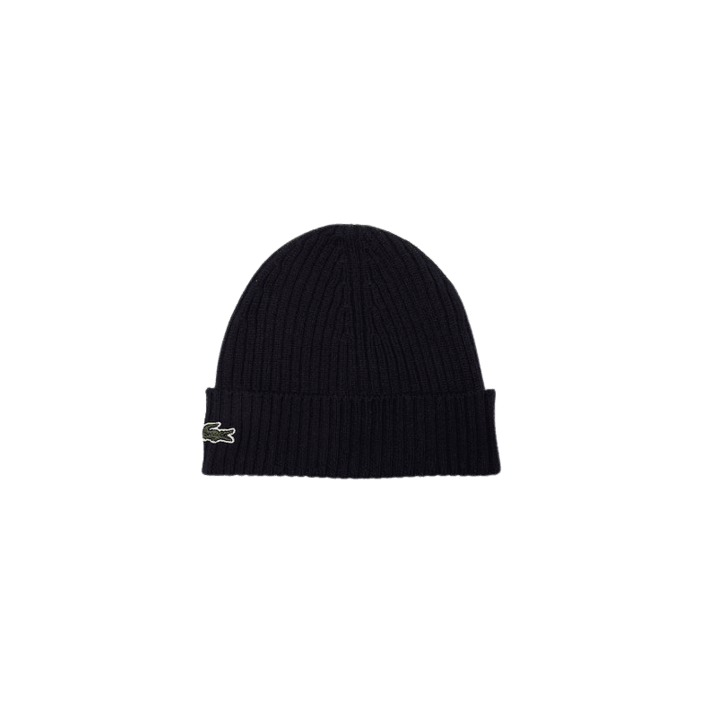 Achat bonnet Lacoste CORE ESSENTIALS bleu marine face