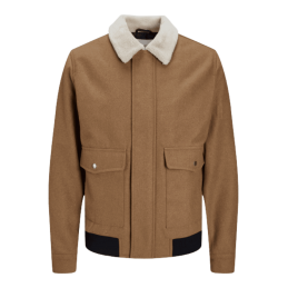 achat Veste Jack & Jones Homme JJTOM WOOL BOMBER Marron