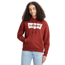 achat Sweat à capuche Levi's Femme GRAPHIC STANDARD Rouge face porte