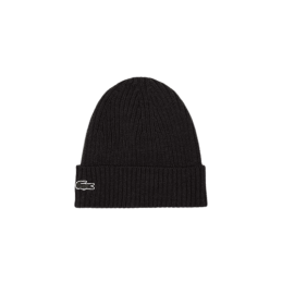 Achat bonnet Lacoste homme CORE ESSENTIALS noir face