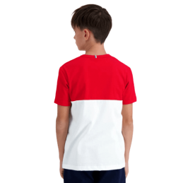 Achat T-shirt le Coq Sportif enfant TRI TEE SS N2 rouge/blanc/bleu porté dos