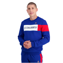 achat Sweat Le Coq Sportif Homme TRI CREW SWEAT N1 Bleu face porte