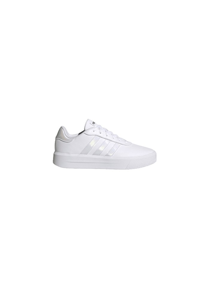 achat Chaussure Adidas Femme COURT PLATFORM Blanc profil droit