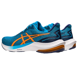 achat Chaussure de running Asics Homme GEL-PULSE 14 bleu profil gauche deux chaussures