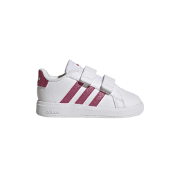 achat Chaussure Adidas Fille GRAND COURT 2.0 CF I blanc/rose profil droit