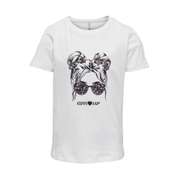 achat T-shirt Only Kids Fille KOGKITA Blanc face