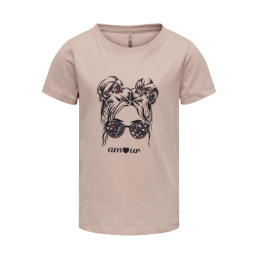 achat T-shirt Only Kids Fille KOGKITA Rose face