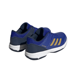 Achat Chaussure de sports indoor Adidas enfant COURT STABIL bleu profil arriere  droit deux chaussures