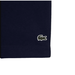 achat Short Lacoste homme CORE SOLID Bleu profil cuisse gauche logo