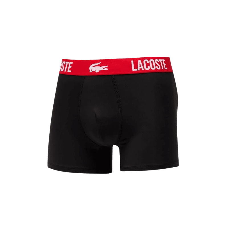 achat BOXER LACOSTE Homme COURT Noir/Rouge face