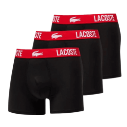 achat BOXER LACOSTE Homme COURT Noir/Rouge lots 3 pièces