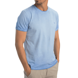Achat T-shirt Benson and cherry homme TAXI bleu ciel profil devant