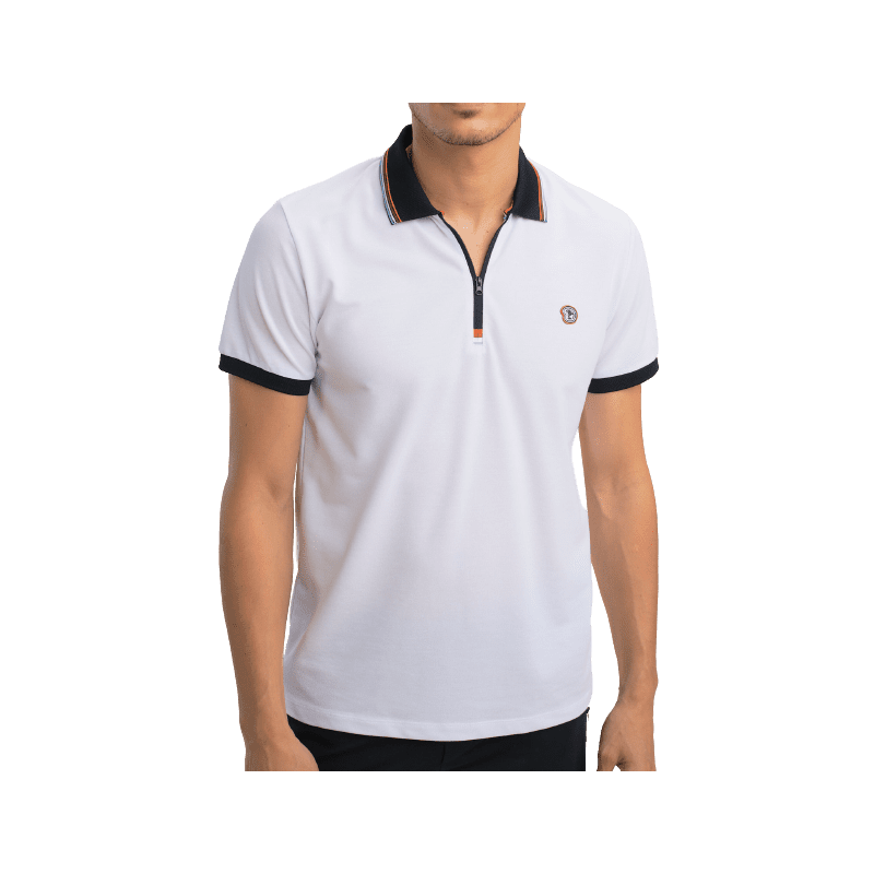 Polo Benson and cherry homme GZENA blanc Clickandsport