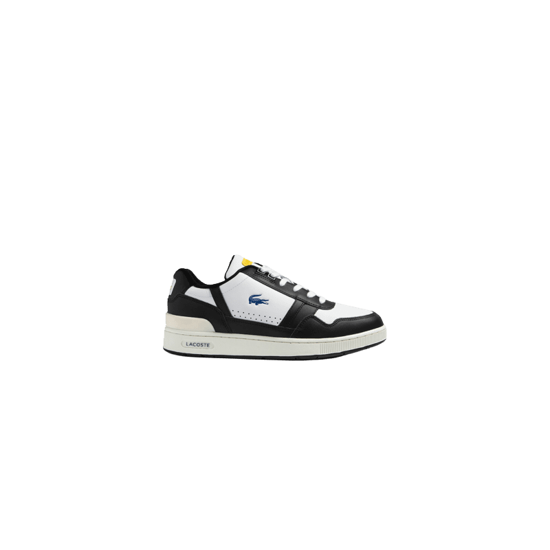 achat Sneakers Lacoste homme T-CLIP noir/blanc profil