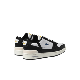 achat Sneakers Lacoste homme T-CLIP noir/blanc profil arriere deux chaussures