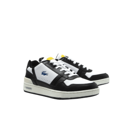 achat Sneakers Lacoste homme T-CLIP noir/blanc profil deux chaussures