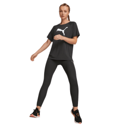 achat T-shirt Puma Femme EVO TEE Noir profil avant porté