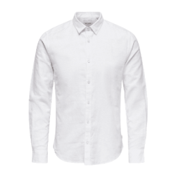 achat Chemise Only&Sons Homme CAIDEN LS SOLID LINEN NOOS Blanche profil avant