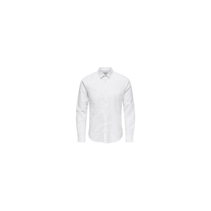 achat Chemise Only&Sons Homme CAIDEN LS SOLID LINEN NOOS Blanche profil avant