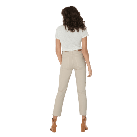 achat Jean Only Femme EMILY HW ST RAW CRPANK DNM COL NOOS Beige profil arrière porté