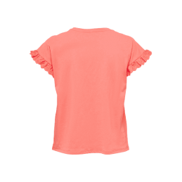 achat Top à manches courtes Only Femme ONLIRIS S/S EMB NOOS Orange profil arrière