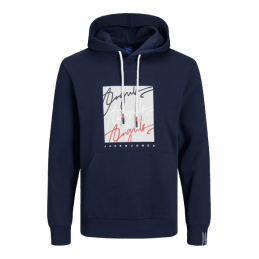 achat Sweat à Capuche Jack and Jones JORJOSH Bleu Marine face