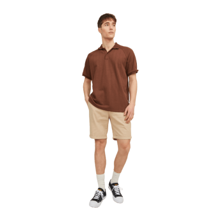 achat SHORT JACK AND JONES HOMME JPSTFURY Beige profil en face