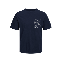 achat T-SHIRT JACK AND JONES HOMME JORCRAYON POCKET Bleu Marine face
