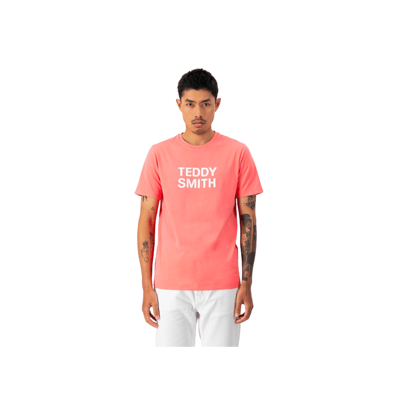 achat T-shirt Teddy Smith homme TICLASS BASIC rose face