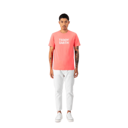 achat T-shirt Teddy Smith homme TICLASS BASIC rose face total