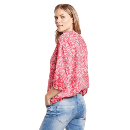achat CHEMISIER CECIL FEMME PRINTED LIGHT ROUGE profil gauhe