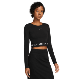 achat Top à manches longues Nike femme CROP TAPE noir face