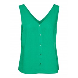 Débardeur Femme Vero Moda VMMYMILO SL V-NECK SHIRT WVN GA Vert face avant