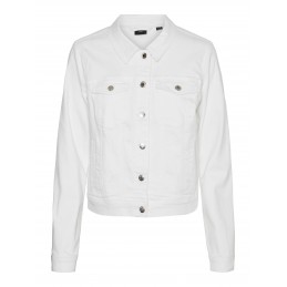 achat Veste en jean Femme Vero Moda VMWILD SOYA LS COL JACKET Blanc profil avant
