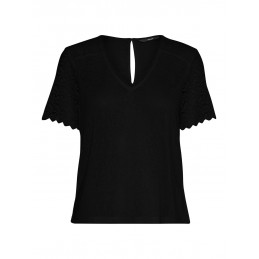 achat Top Femme Vero Moda VMORA L/S V-NECK TOP LCS Noir avant