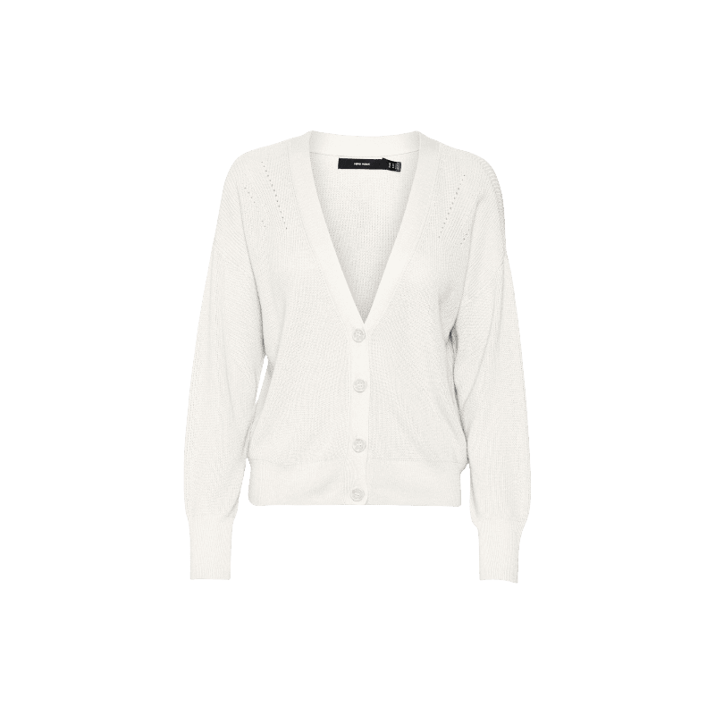 achat Cardigans en maille Femme Vero Moda VMNEWLEXSUN LS SHORT V-NECK CAR GA NOOS Blanc avant
