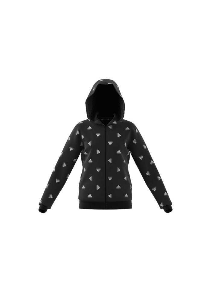 achat Sweat à capuche zippé Adidas fille BLUV FZ HD noir face