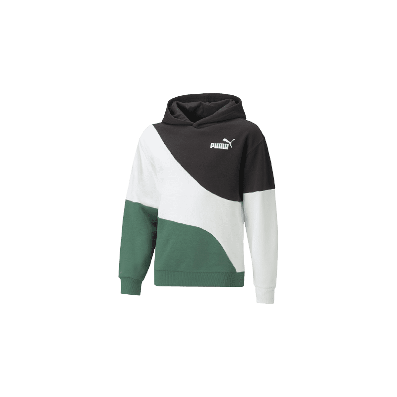 Achat Sweat à capuche Puma Enfant JR POWER CAT blanc noir vert face